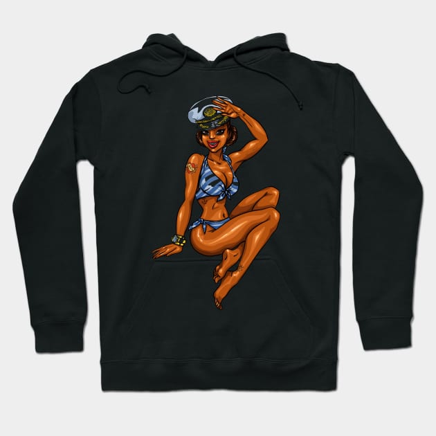 Pretty Black Sailor Lady Hoodie by ameristar